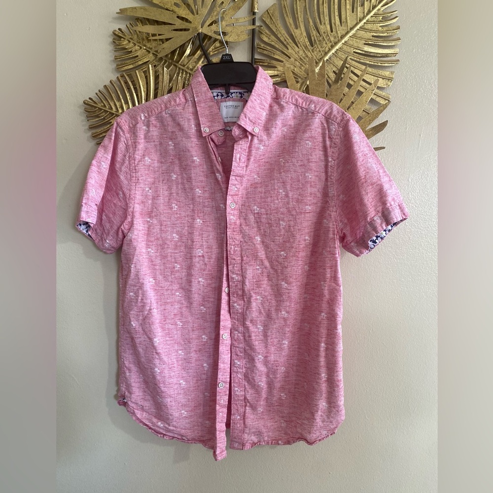 Cactus Pink Casual Button Down Shirt